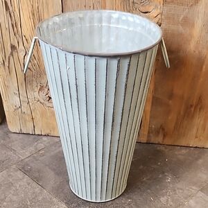 Rustic Metal Vase with Handles